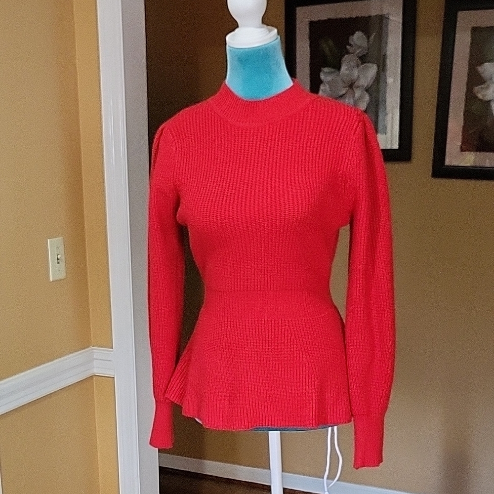Alice Blue Red Peplum Sweater